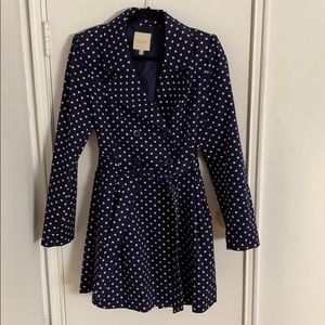 Polka dot trench coat